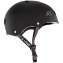 Skateboard helmet S-One LIFER BLACK MATTE BRIGHT GREY STRAPS 2024 